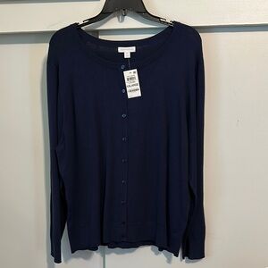 Charter Club Dark Blue Women's Button Down Sweater